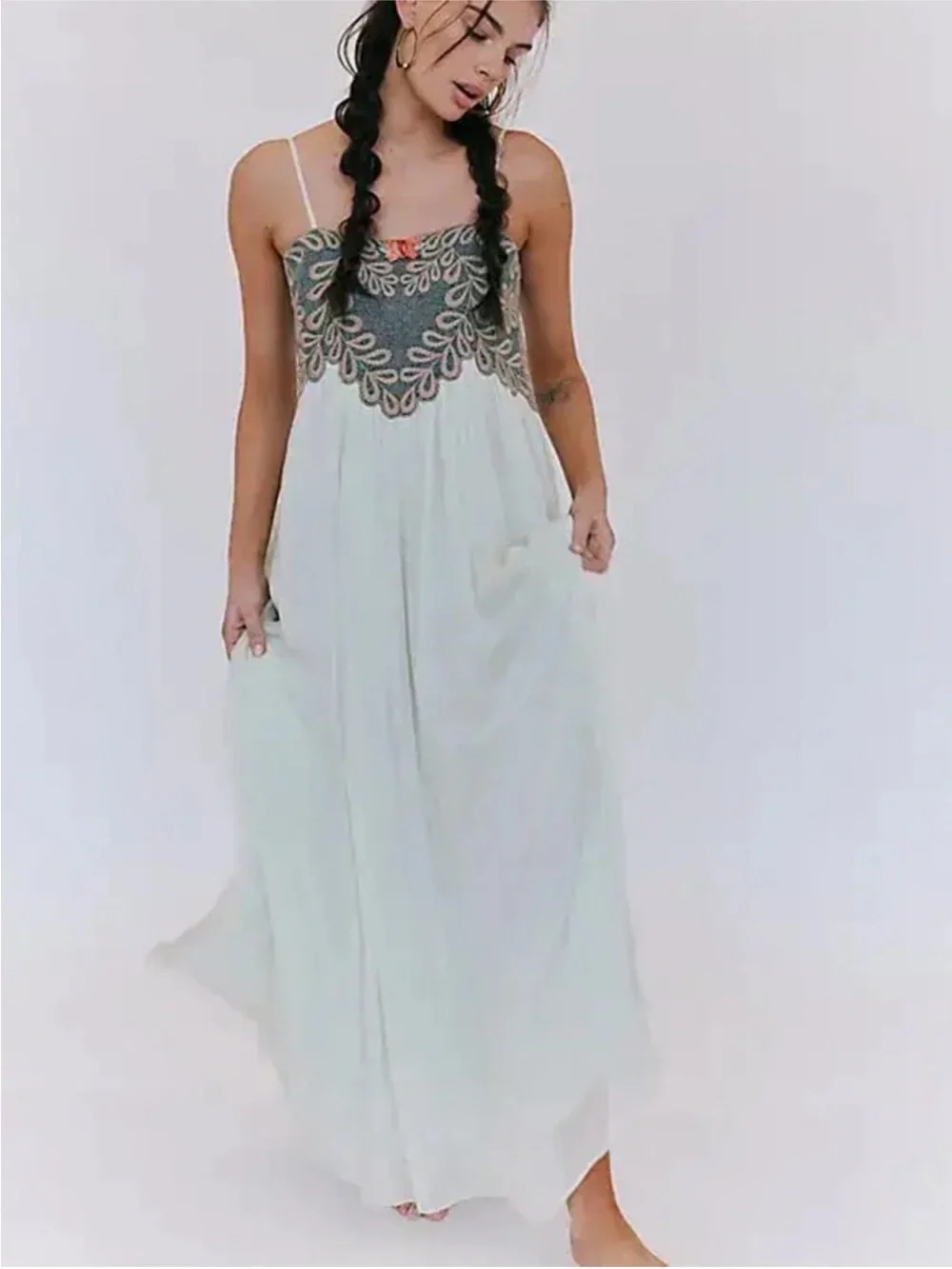 Free People Emery Maxi Dress - Blue / Green